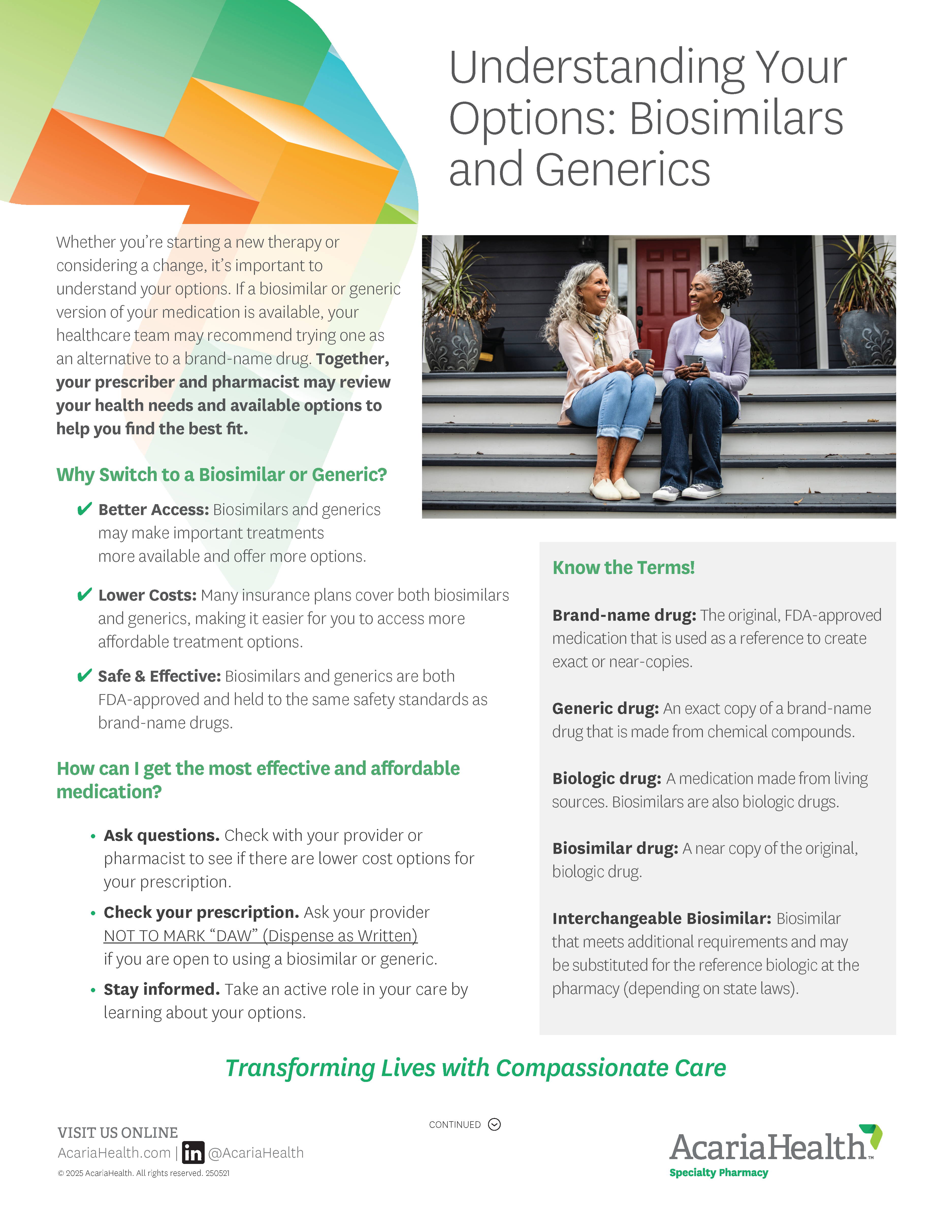 document example: Understanding Your Options: Biosimilars and Generics